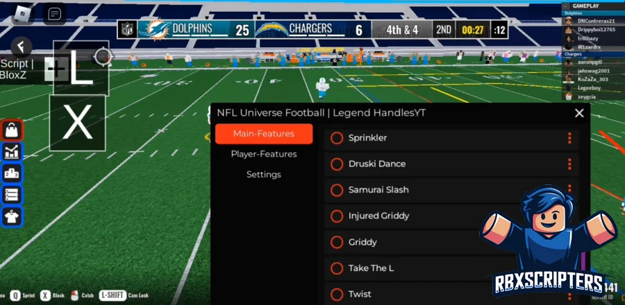 Скрипт на NFL Universe Football - GUI