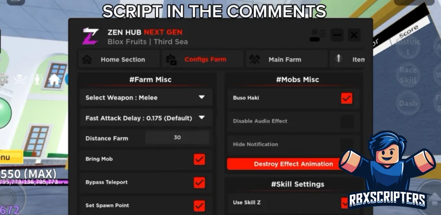 Скрипт Zen Hub на Blox Fruits - Auto Farm